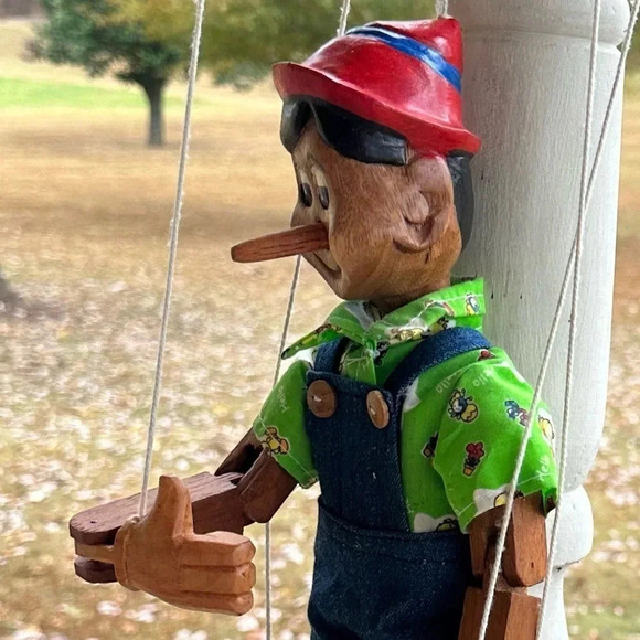 VTG RARE Handmade Pinocchio Beautiful Hand-carved Wooden Puppet Collectible - Picture 13 of 16